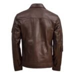 Men Hardeol Brown Leather Motorcycle Jacket