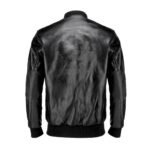 Men Pure Cow Black Leather Bomber Jacket