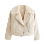 Women Faux Leather Shearling Jacket