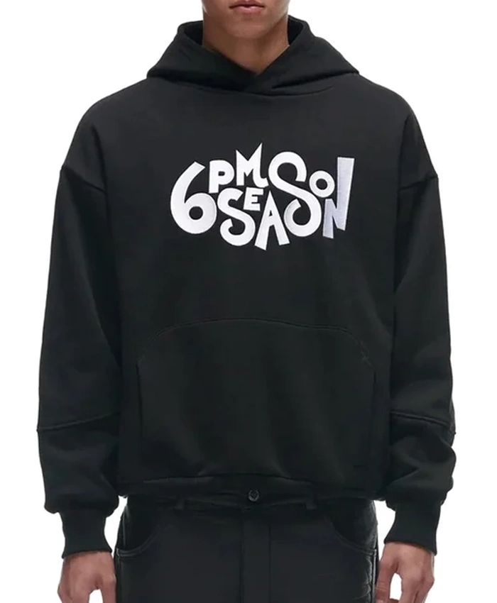 6Pm Season Black Hoodie for Men & Women