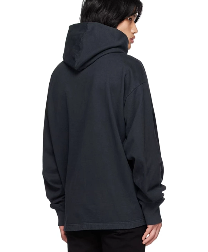 Acne Studio Black Pullover Fleece Hoodie For Men And Women