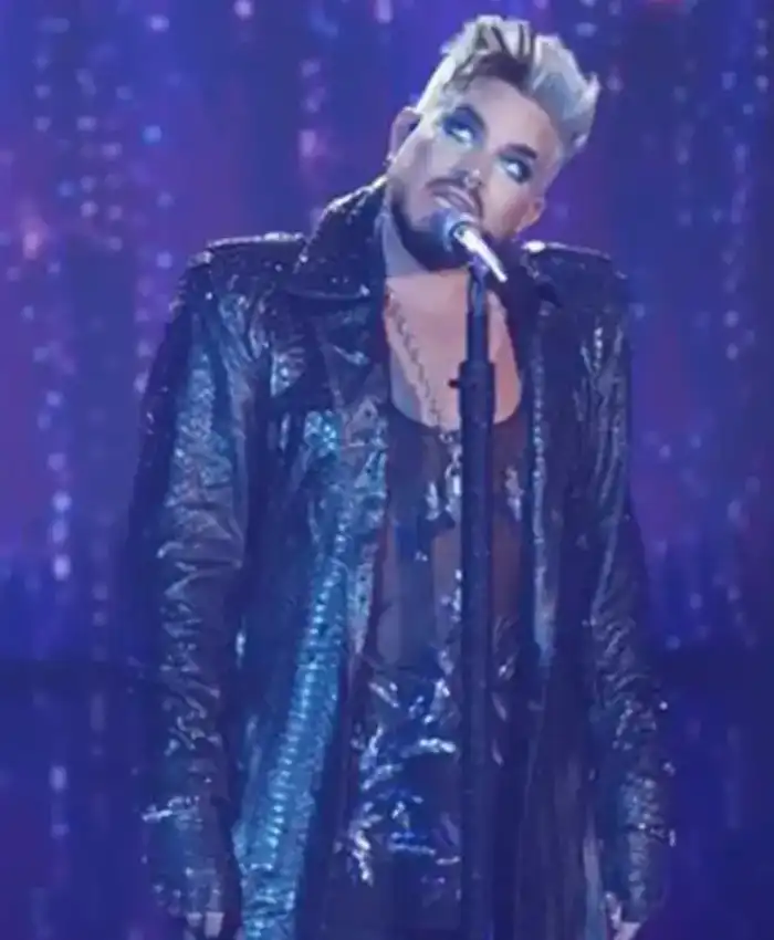 American Idol Adam Lambert Leather Long Coat For Sale