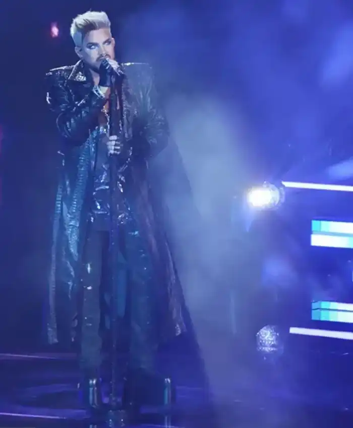 American Idol Adam Lambert Leather Long Coat