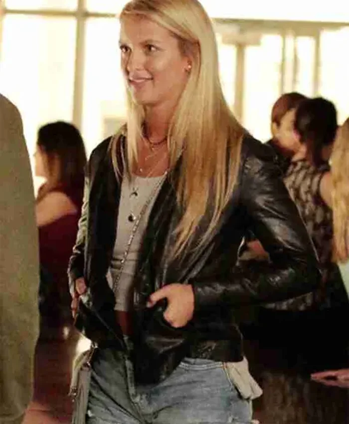 The fosters angeline appel black leather jacket