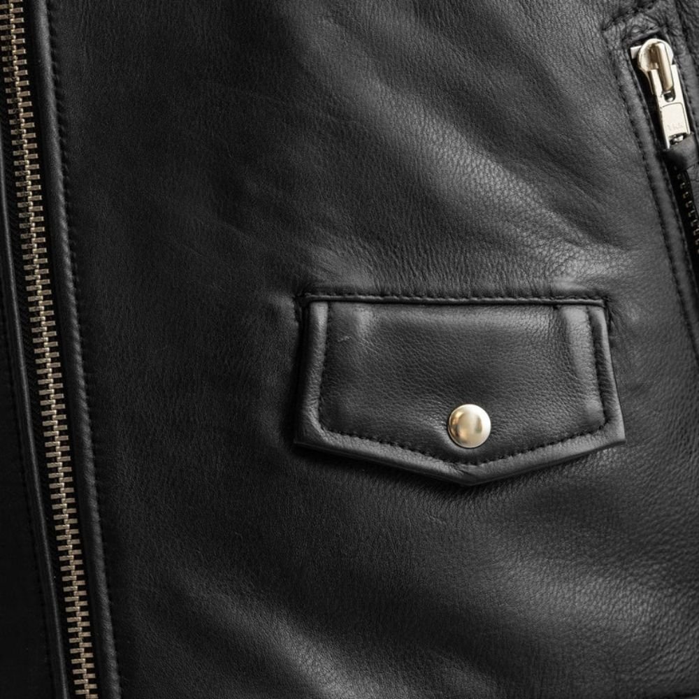 arnold black leather jacket