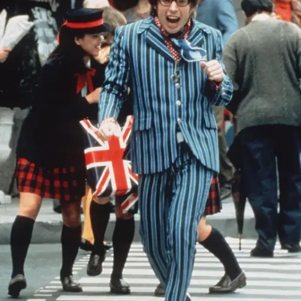 Austin Powers Striped Blue Suit