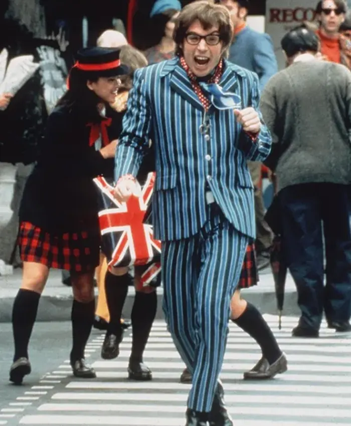 Austin Powers Striped Blue Suit