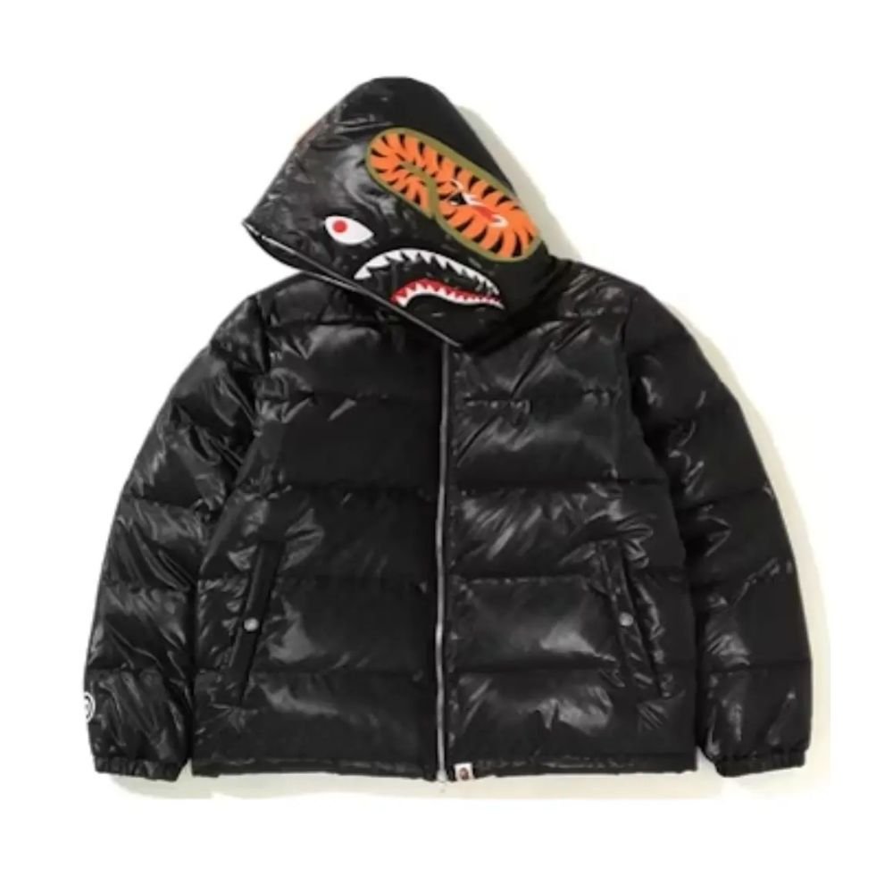 Men Bape Shark Black Puffer Jacket