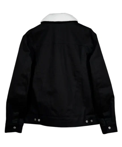 black denim shearling jacket