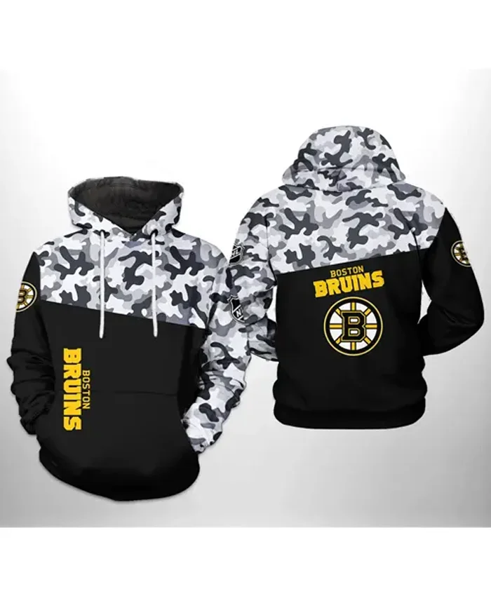 Boston Bruins NHL Team Camo Pullover Fleece Hoodie For Sale