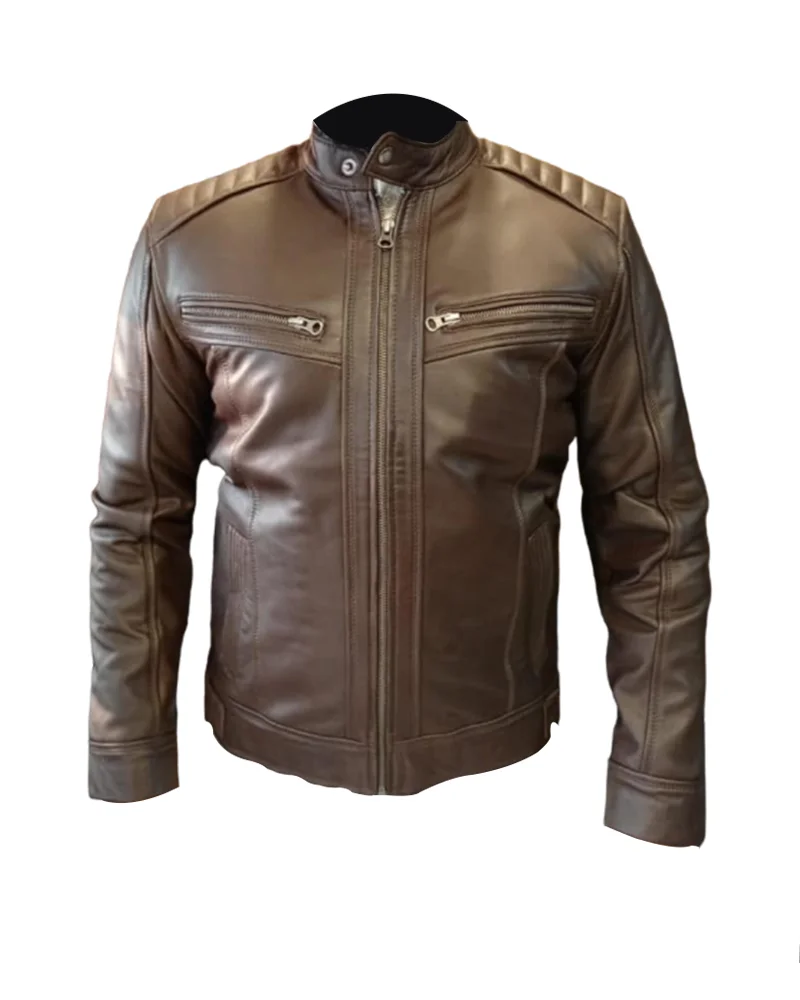 Cafe Racer Brown Leather Jacket