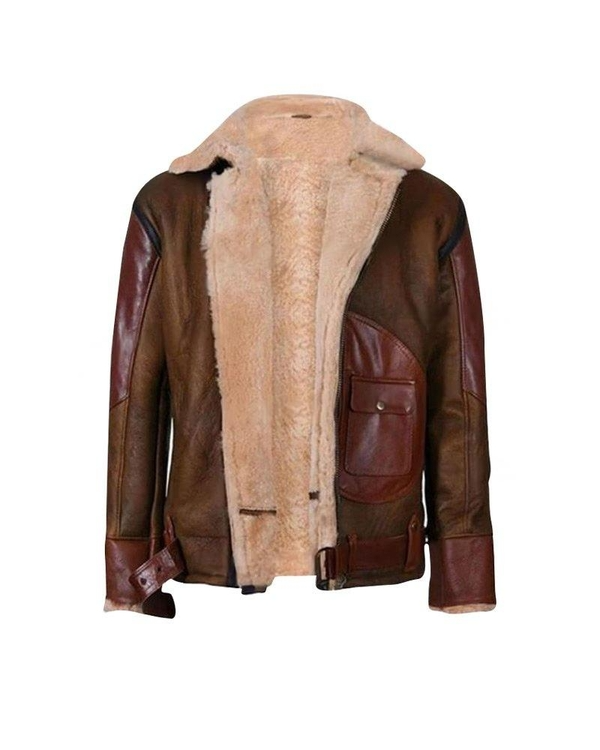 Brown Sheepskin Leather Shearling Jacket