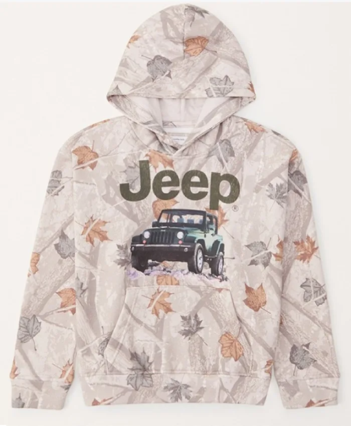 Camo Jeep Graphic Popover Pullover Hoodie