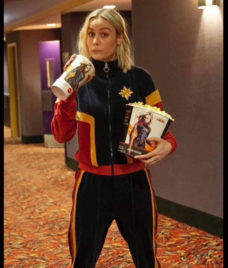 Carol Danvers Captain Marvel Brie Larson Theater Tracksuit Jacket