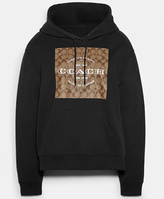 Coach Signature Pullover Hoodie Black