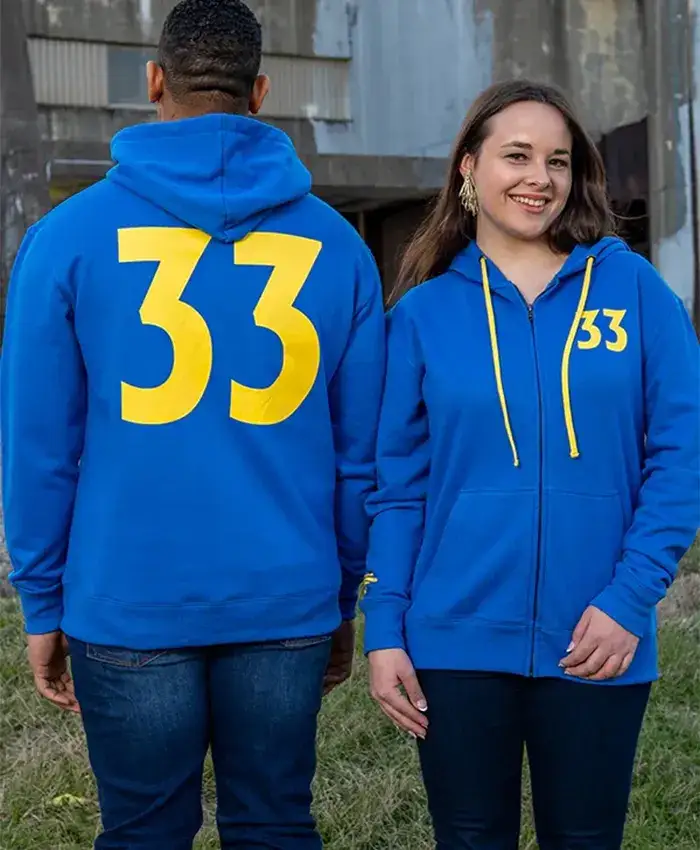 Fallout Vault 33 Blue Zipper Hoodie