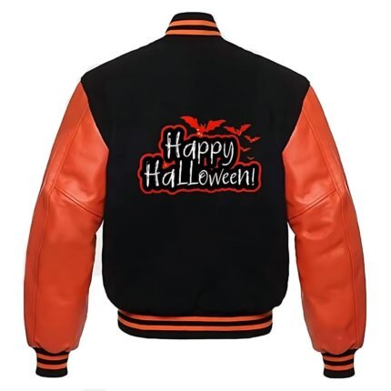 Happy Halloween Varsity Jacket For Unisex - Back look