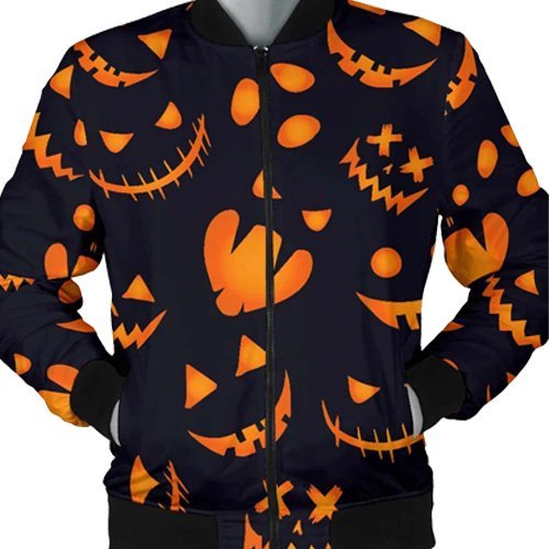 Halloween Pattern Pumpkins Bomber Jacket