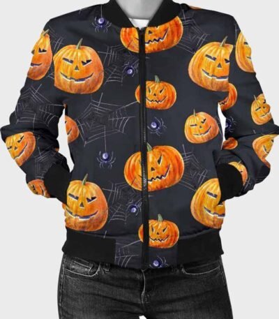 Bomber Pumpkin Halloween Jacket