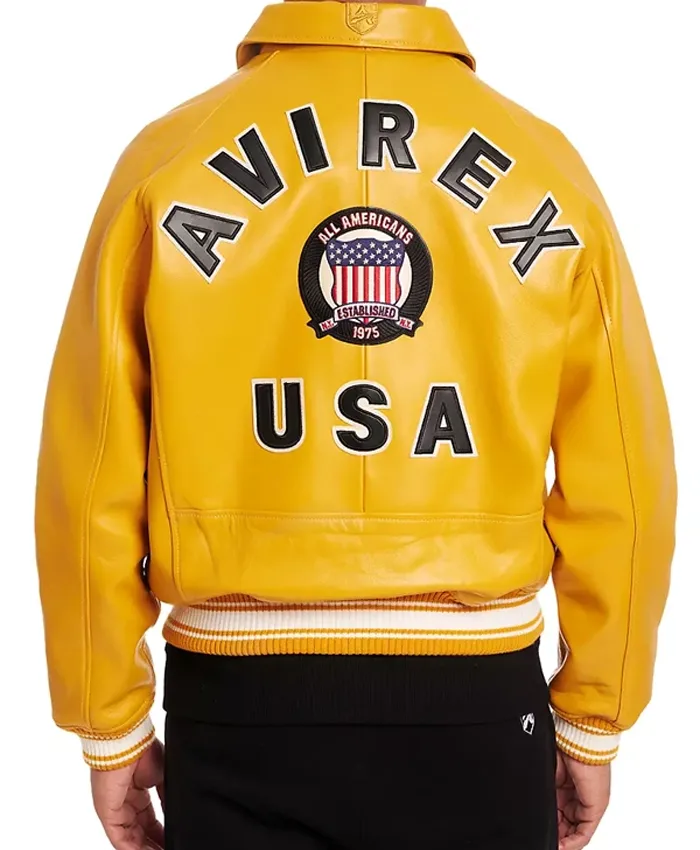 Lamar Odom Avirex Icon Leather Yellow Jacket For Sale