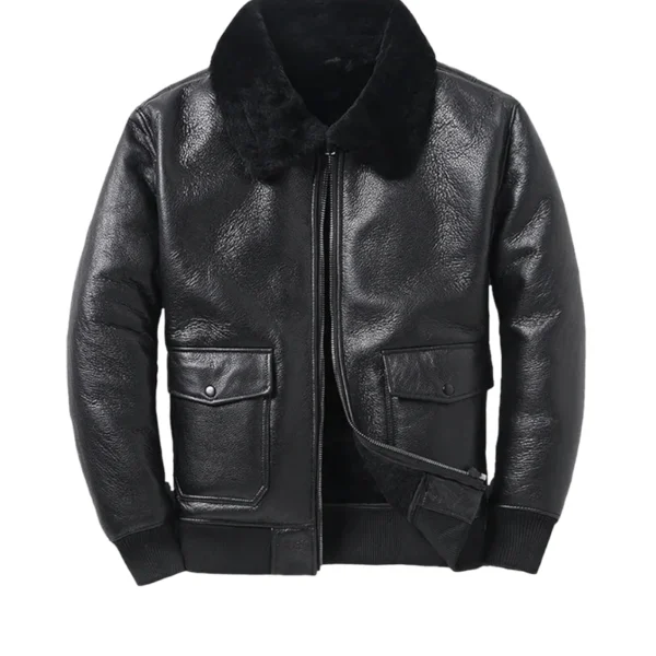 B3 Bomber Black Leather Jacket for Men and Women