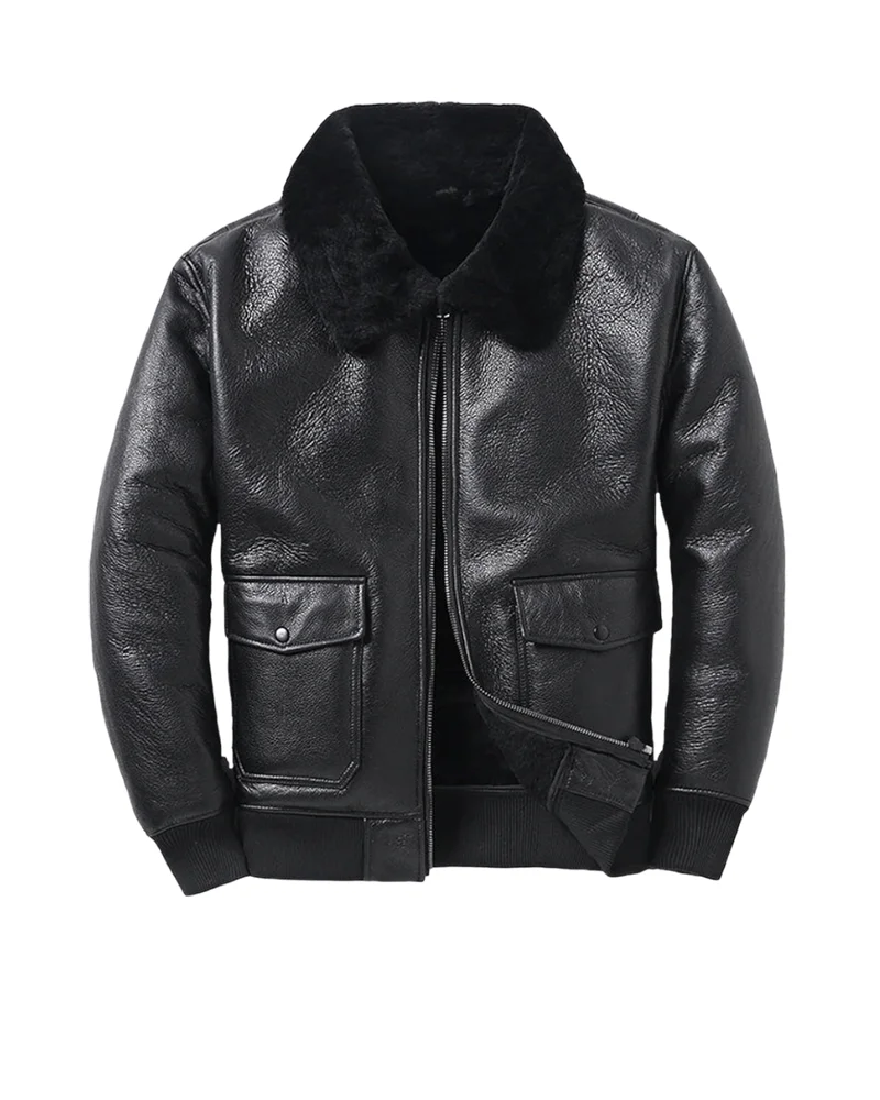 B3 Bomber Black Leather Jacket for Men and Women