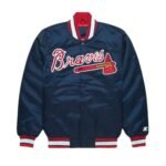 Men MLB Blue Atlanta Braves Varsity Jacket