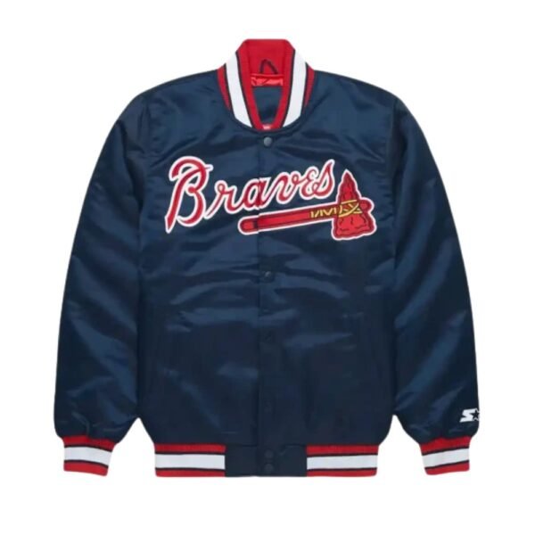 Men MLB Blue Atlanta Braves Varsity Jacket