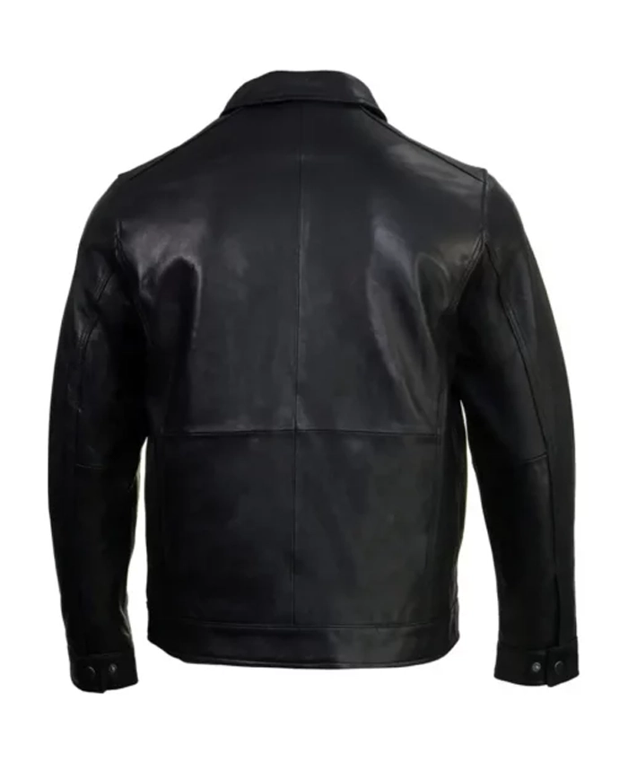 Mens Black Fashion Leather Jacket For Sale