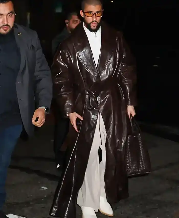 Met Gala Bad Bunny After Party Leather Coat