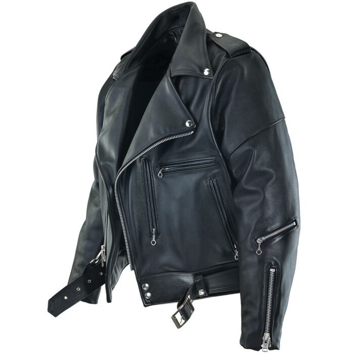 Rock and Roll Motorcycle Black Leather Jacket - Image 2