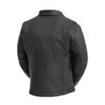 arnold motorcycle black leather jacket - back look
