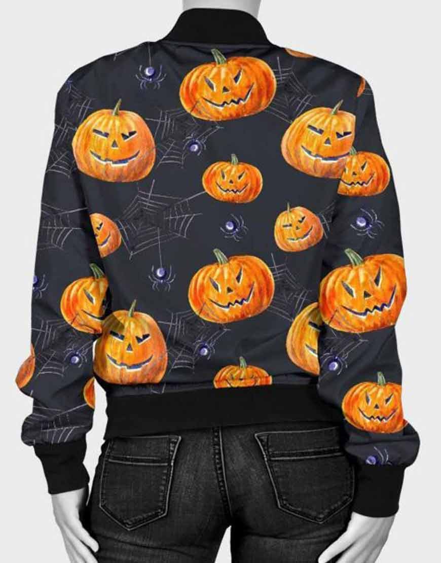 Printed Pumpkins Halloween Jacket