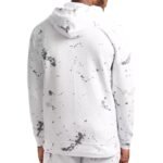 Pullover Gray Paint Splatter White Hoodie For Unisex - Back look