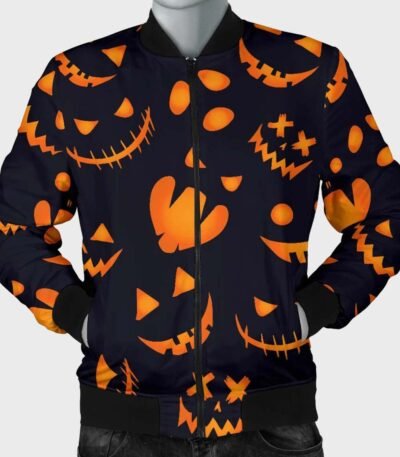 Pumpkins Pattern Bomber Halloween Jacket