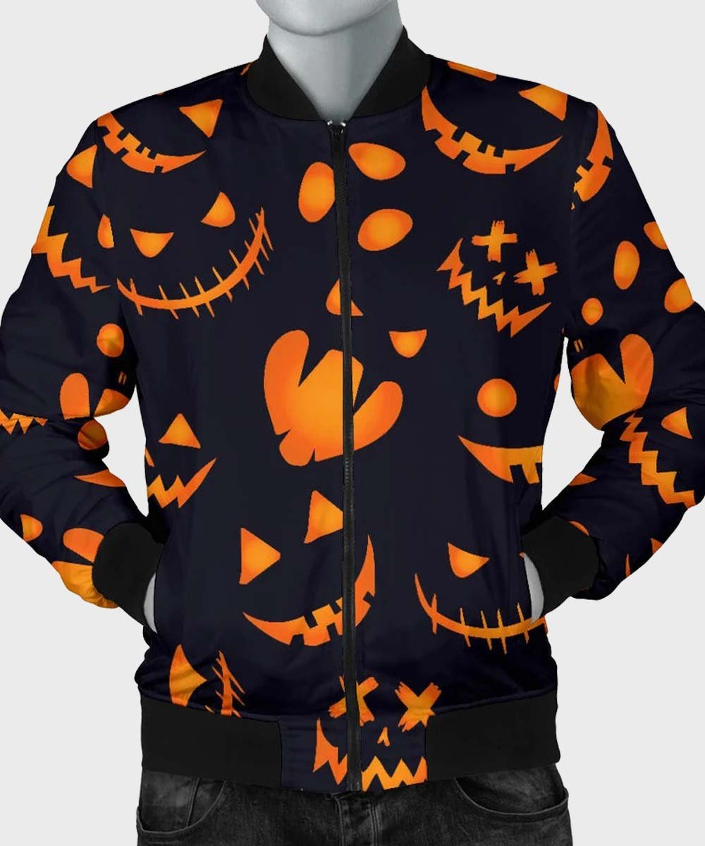 Pumpkins Pattern Bomber Halloween Jacket