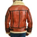 RAF B3 Fur Lined Brown Leather Jacket - Back look