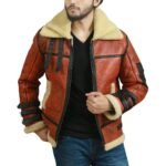 RAF B3 Fur Lined Brown Leather Jacket - Front look Two