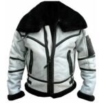 RAF B3 Pilot White Leather Aviator Jacket