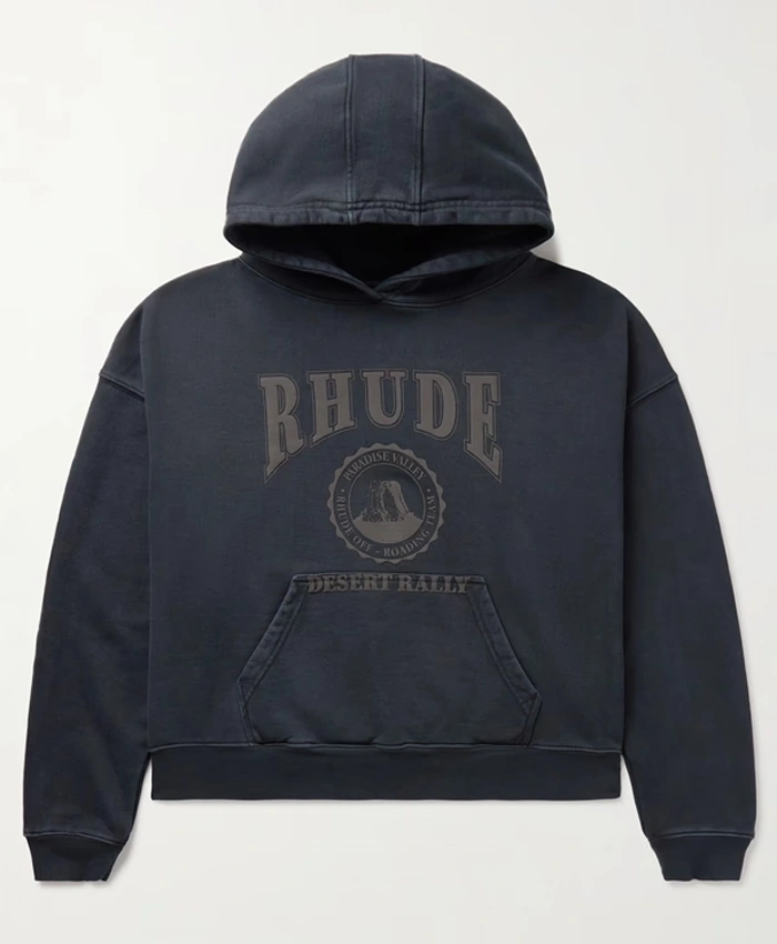 rhude blue hoodie