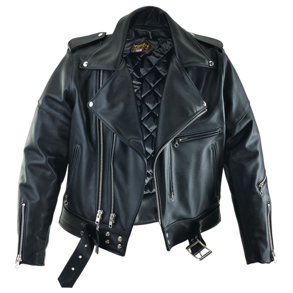 Rock and Roll Motorcycle Black Leather Jacket