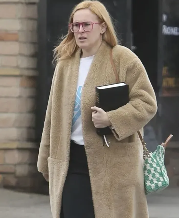 Rumer Willis Brown Shearling Long Coat