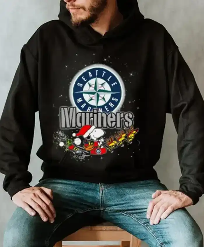 Seattle Mariners Christmas Black Fleece Hoodie