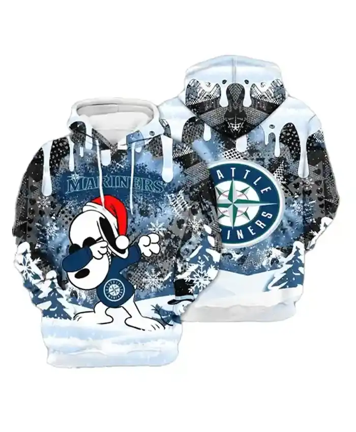 Seattle Mariners Pullover Snoopy Fleece Hoodie