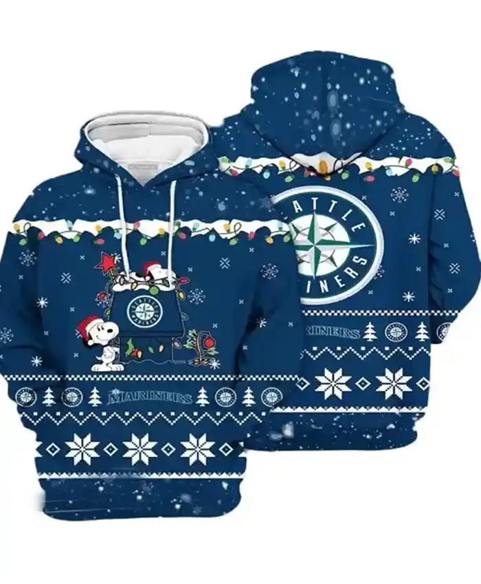 Seattle Mariners Snoopy Pullover Fleece Hoodie For Sale