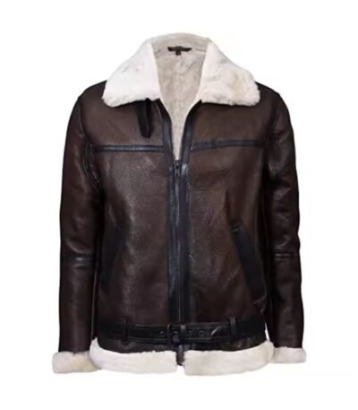 Men Sheepskin B3 Fur Leather Jacket Coat