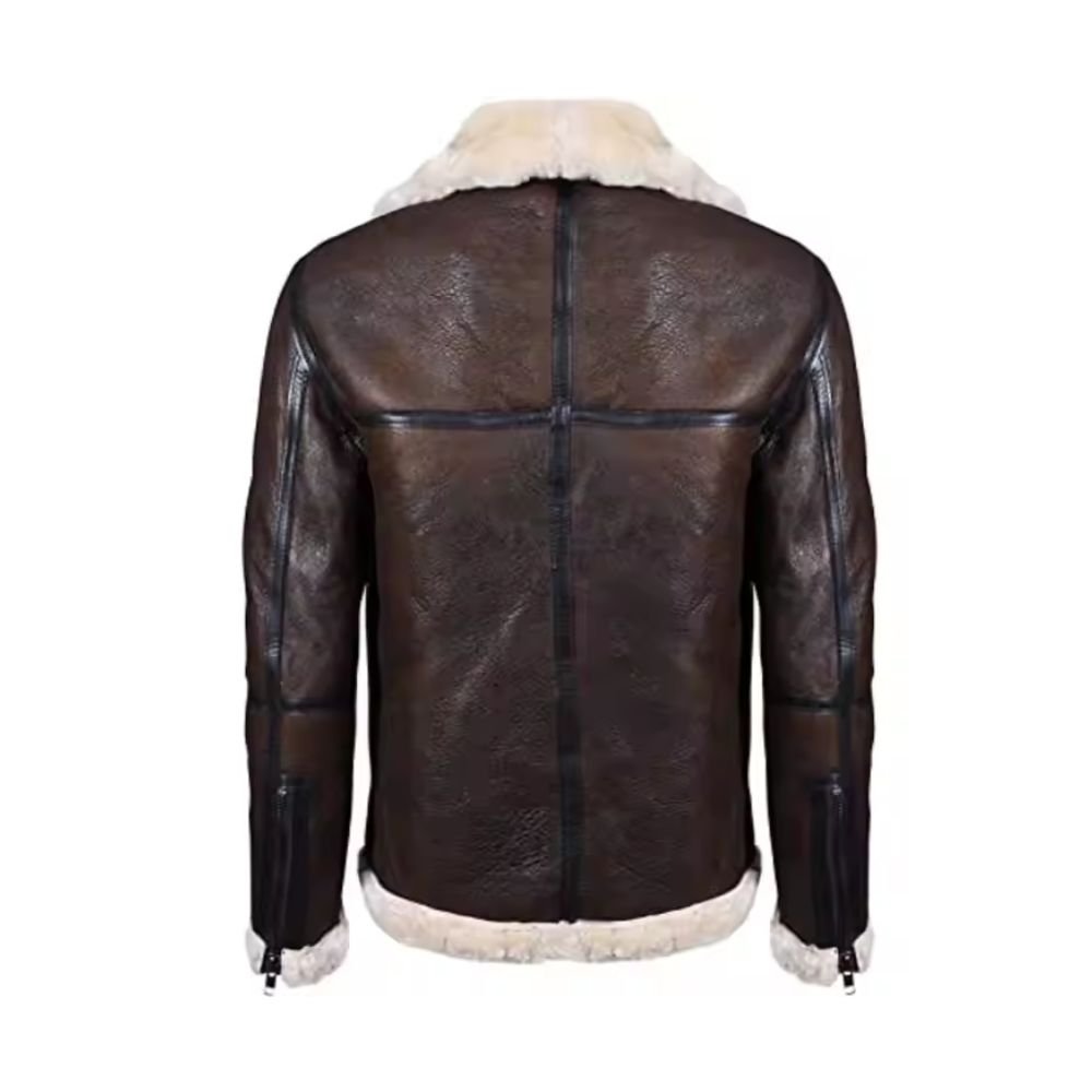 Men Sheepskin B3 Fur Leather Jacket Coat