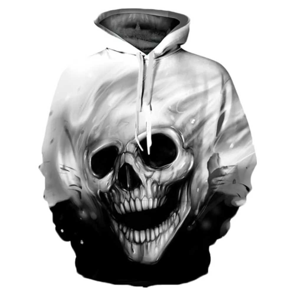 Skull Printed Hoodie front look