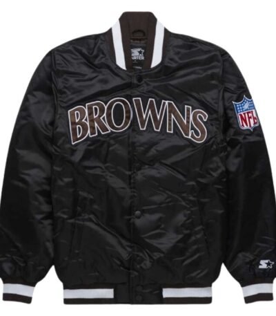 Starter Browns Men Black Varsity Jacket