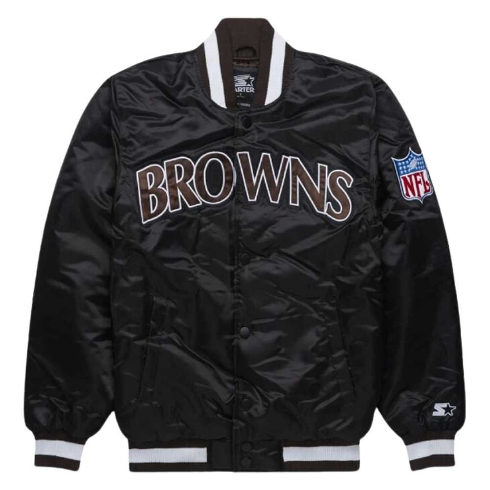 Starter Browns Men Black Varsity Jacket